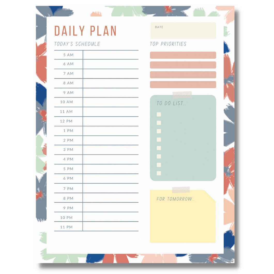 Bloom Daily Planner Notepad, 8.5 x 11 in.