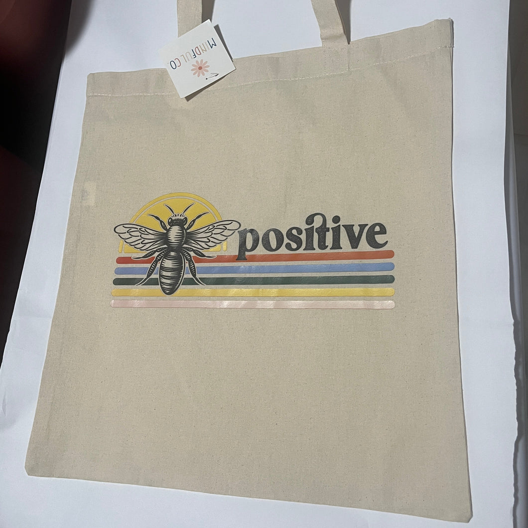 Bee Positive Tote Bag