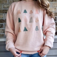 Load image into Gallery viewer, Christmas Trees - Blush Pink Crewneck
