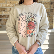 Load image into Gallery viewer, Floral Brain - Sand Crewneck
