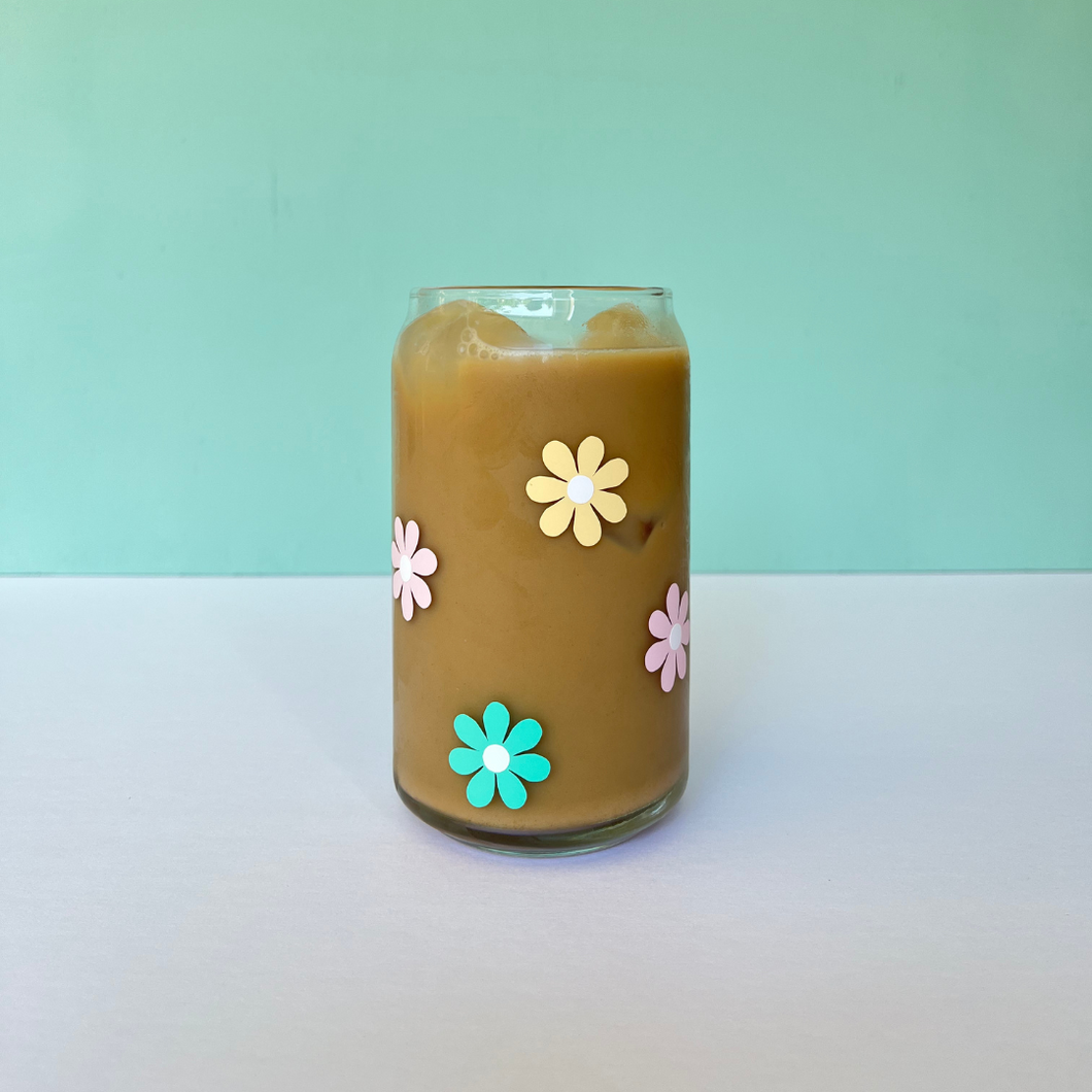 Dainty flowers - 16 oz Glass Cup