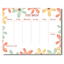 Load image into Gallery viewer, Spring Florals Weekly Planner Notepad, 11 x 8.5 in.
